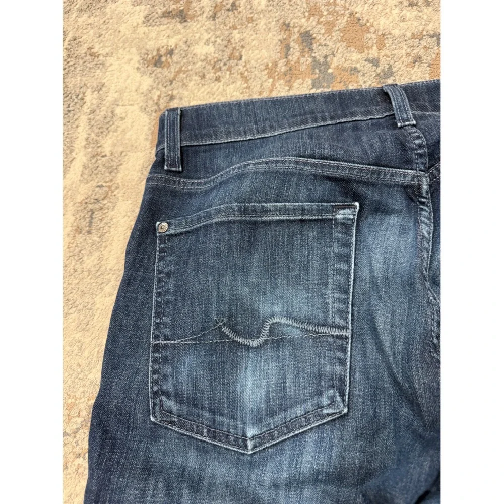 7 For All Mankind Standard Dark Wash Straight Leg Mens Jeans Size 32 Button Fly